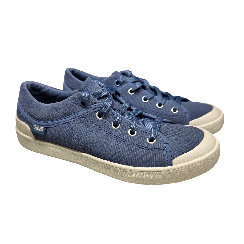 Teva Freewheel Navy Blue Corduroy Suede Sneakers Womens Size 7 1018488